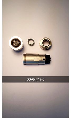 D8-G-M12-S=Gegenstecker M12, 8 Pin, gerade