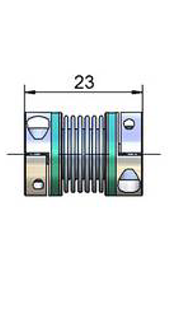 MBK-15,5-23-06-06 = Metallbalgkupplung, 2 x Ø 6mm