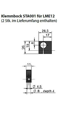 STA001 = 1 Klemmbock für LME12