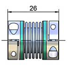 MBK-20-26-06-10 = Metallbalgkupplung, Ø 6mm, Ø 10mm