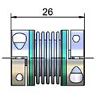 MBK-20-26-06-10 = Metallbalgkupplung,  Ø 6mm,  Ø 10mm